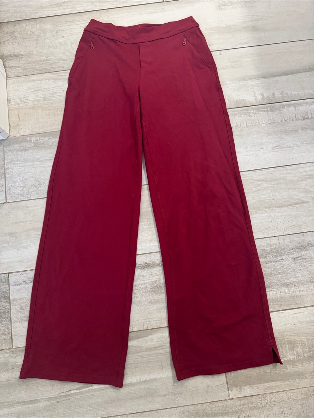 aerie Wide-Leg Pull-On Pants in Burgundy
